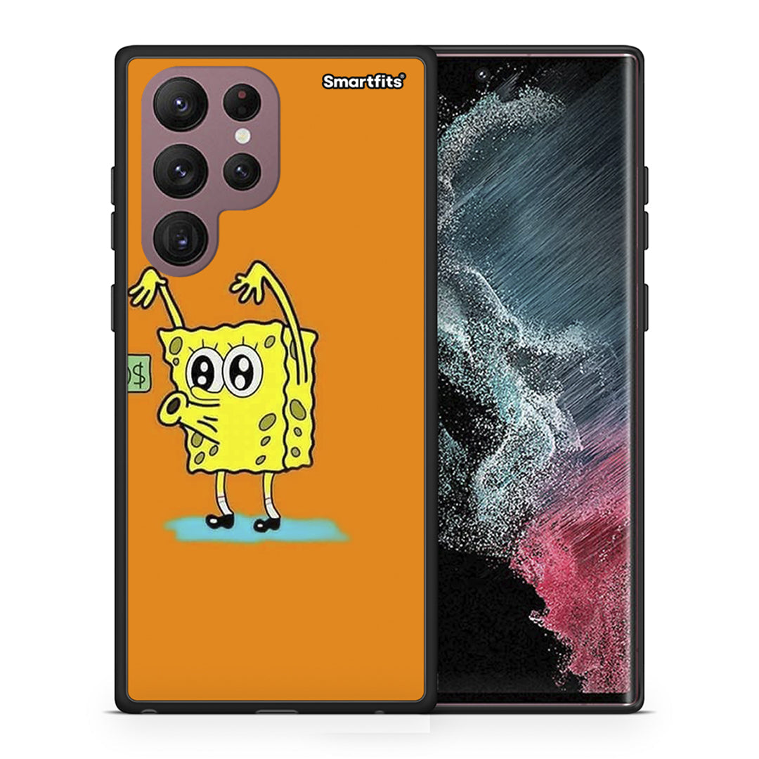 Θήκη Αγίου Βαλεντίνου Samsung S22 Ultra No Money 2 από τη Smartfits με σχέδιο στο πίσω μέρος και μαύρο περίβλημα | Samsung S22 Ultra No Money 2 case with colorful back and black bezels