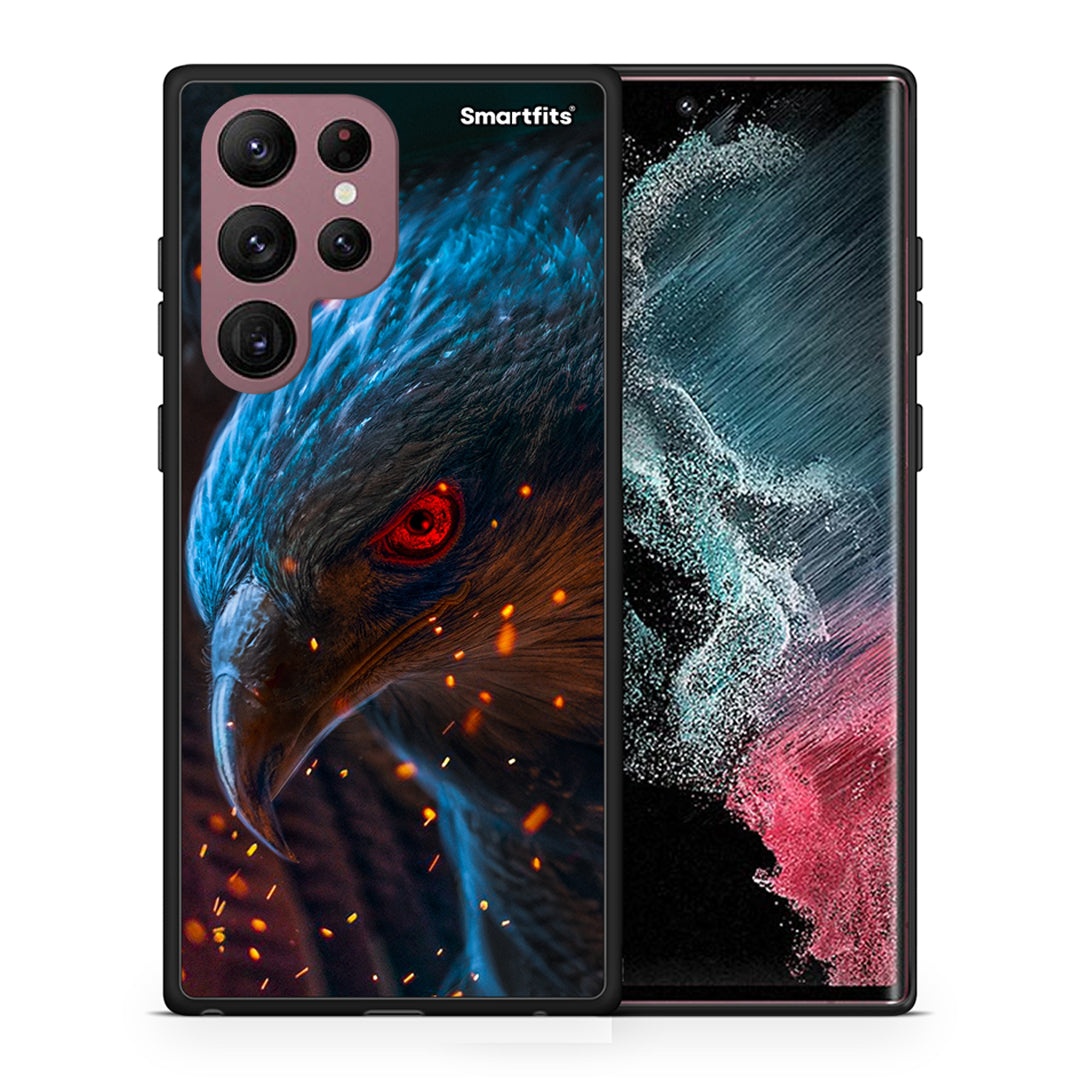 Θήκη Samsung S22 Ultra Eagle PopArt από τη Smartfits με σχέδιο στο πίσω μέρος και μαύρο περίβλημα | Samsung S22 Ultra Eagle PopArt case with colorful back and black bezels