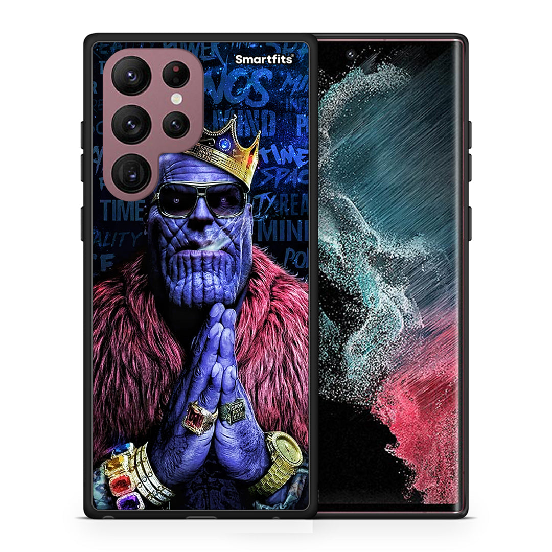 Θήκη Samsung S22 Ultra Thanos PopArt από τη Smartfits με σχέδιο στο πίσω μέρος και μαύρο περίβλημα | Samsung S22 Ultra Thanos PopArt case with colorful back and black bezels