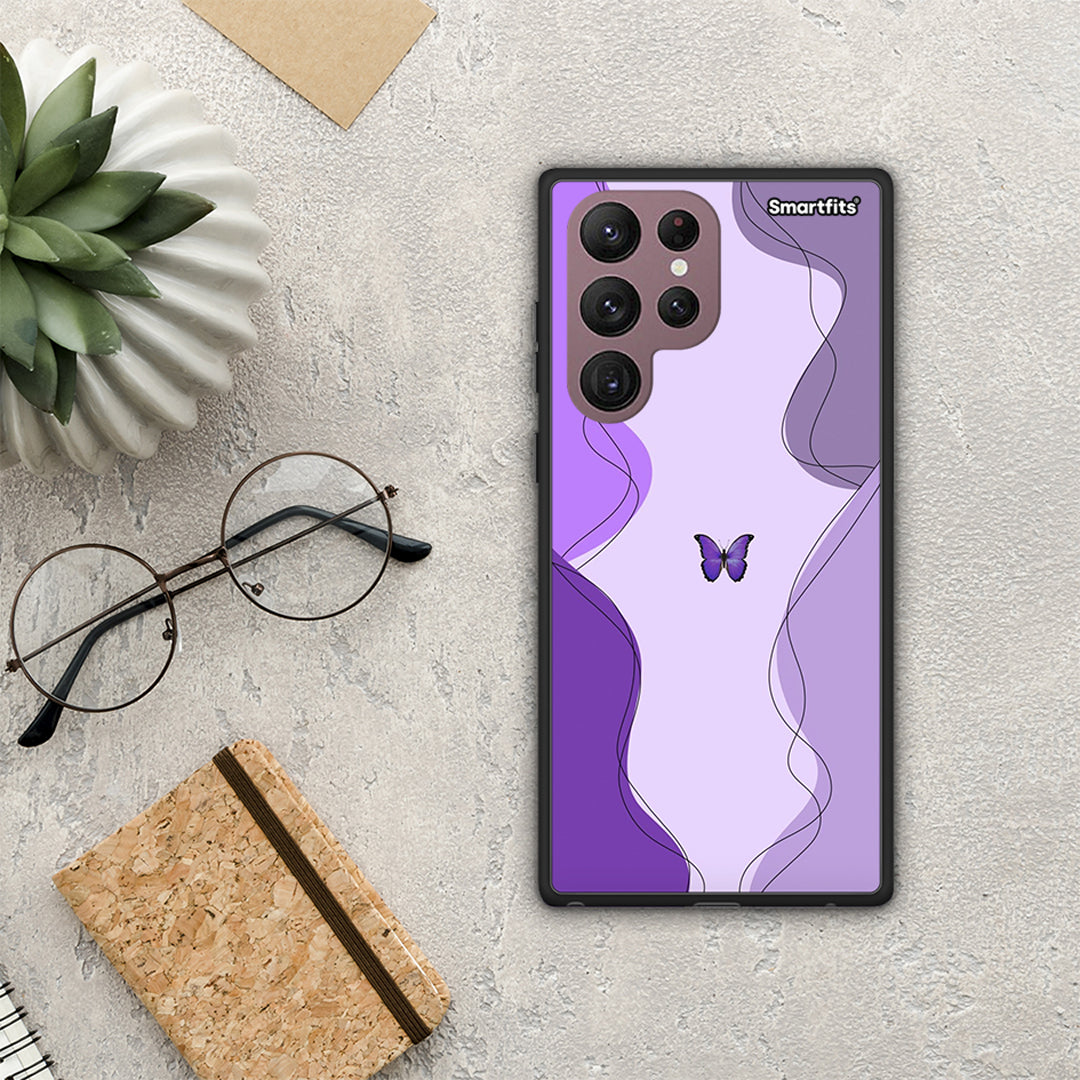 Purple Mariposa - Samsung Galaxy S22 Ultra θήκη