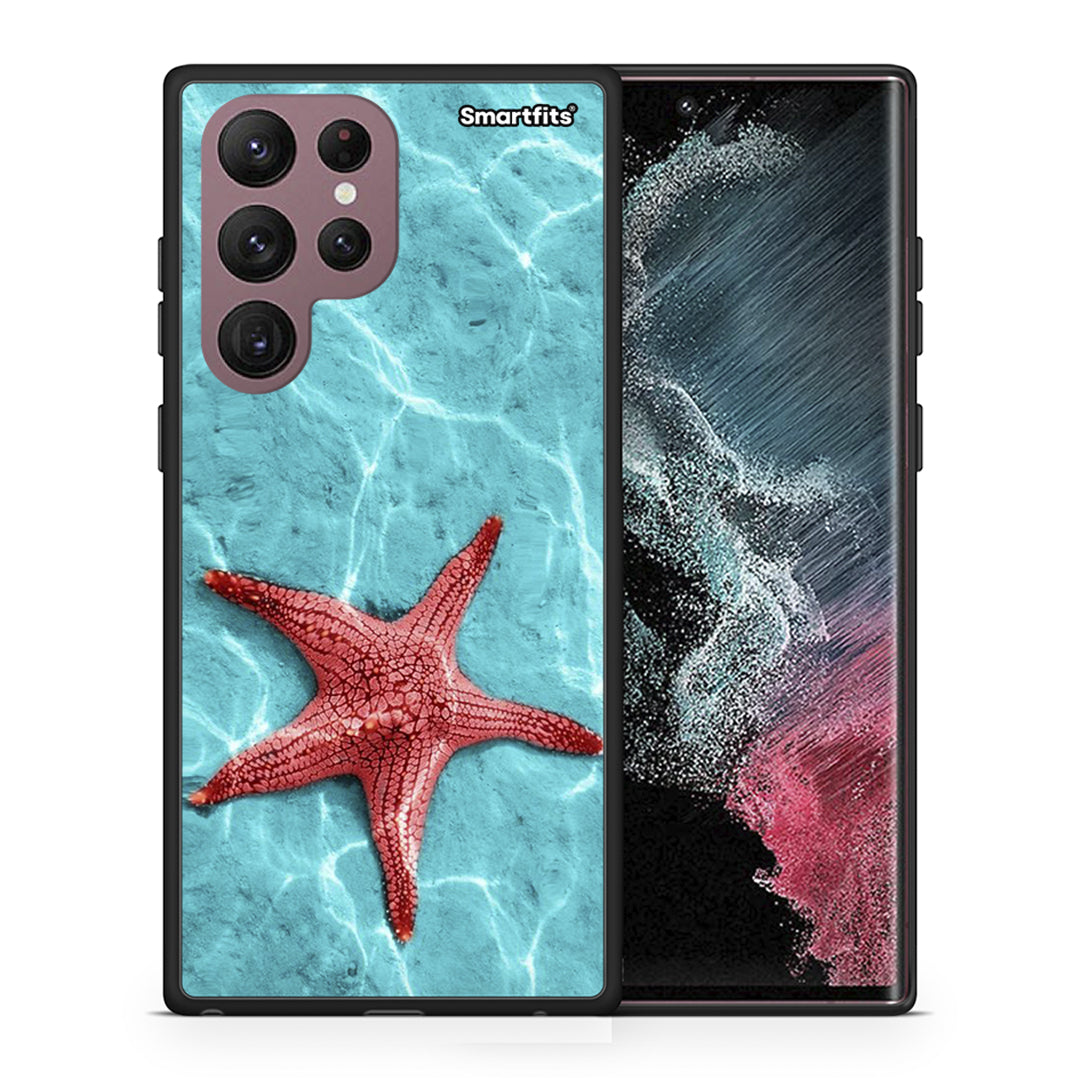Θήκη Samsung S22 Ultra Red Starfish από τη Smartfits με σχέδιο στο πίσω μέρος και μαύρο περίβλημα | Samsung S22 Ultra Red Starfish case with colorful back and black bezels