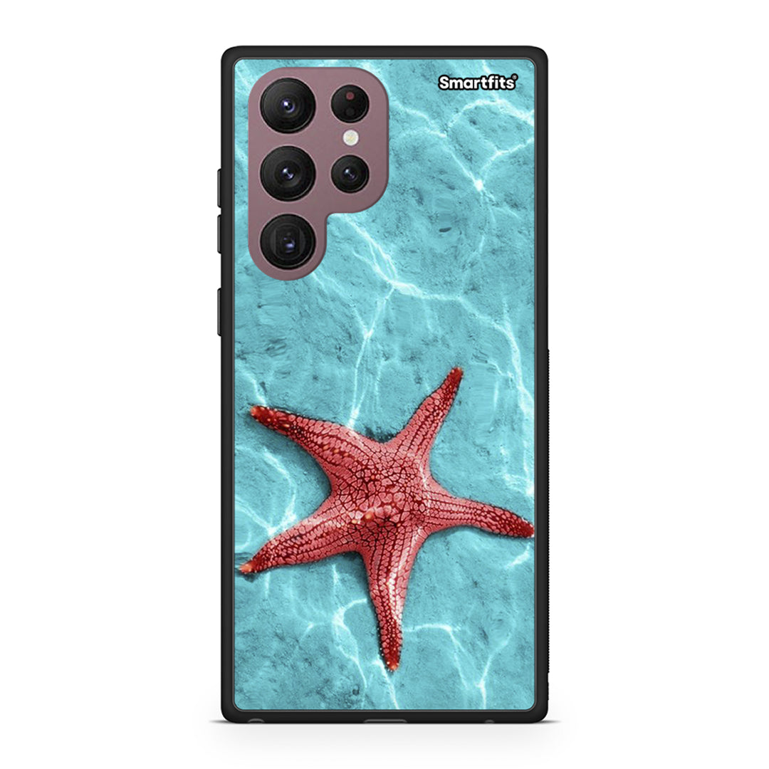 Samsung S22 Ultra Red Starfish Θήκη από τη Smartfits με σχέδιο στο πίσω μέρος και μαύρο περίβλημα | Smartphone case with colorful back and black bezels by Smartfits