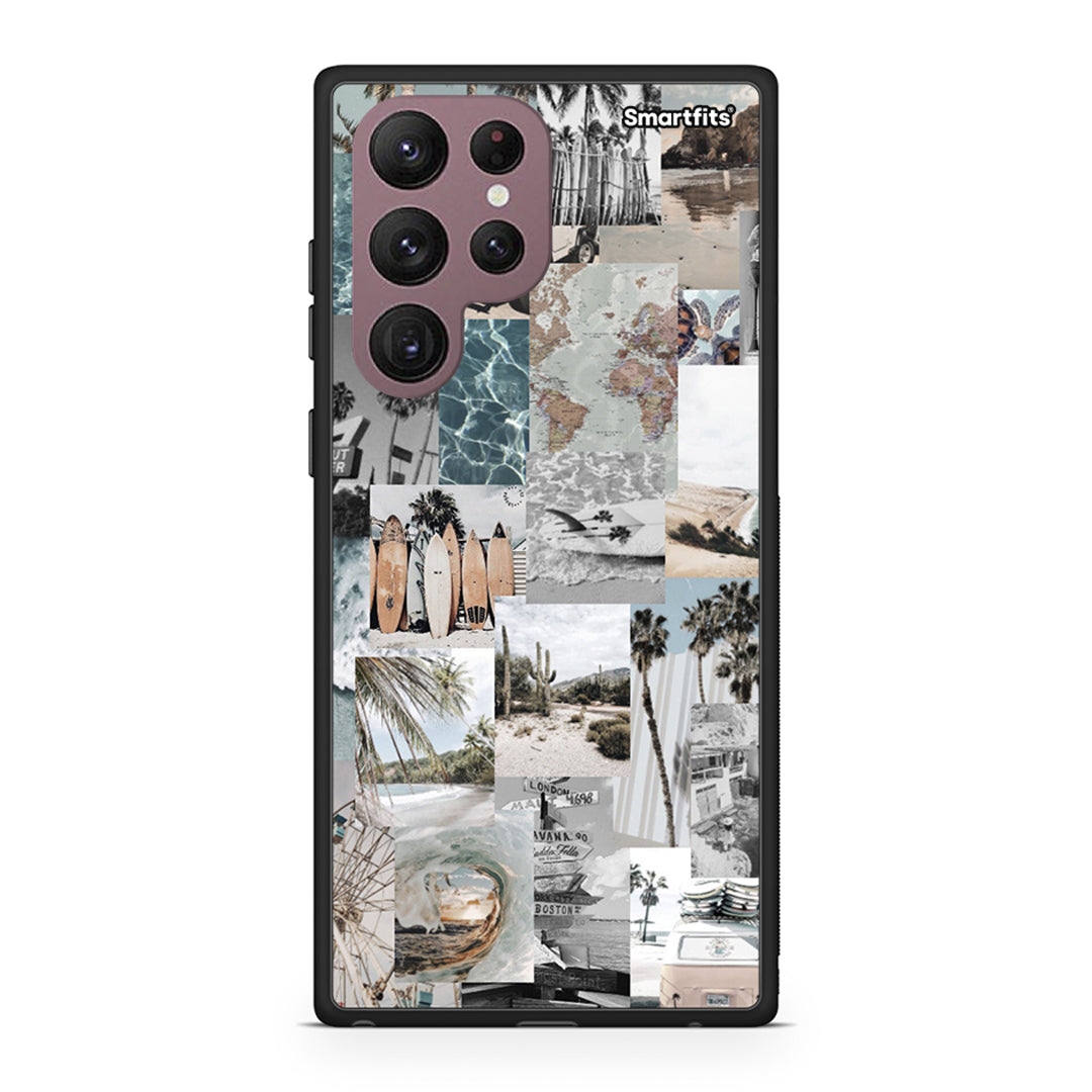 Samsung S22 Ultra Retro Beach Life Θήκη από τη Smartfits με σχέδιο στο πίσω μέρος και μαύρο περίβλημα | Smartphone case with colorful back and black bezels by Smartfits