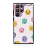 Thumbnail for Samsung S22 Ultra Smiley Faces θήκη από τη Smartfits με σχέδιο στο πίσω μέρος και μαύρο περίβλημα | Smartphone case with colorful back and black bezels by Smartfits