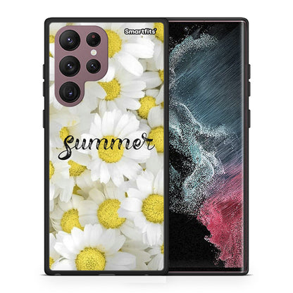 Θήκη Samsung S22 Ultra Summer Daisies από τη Smartfits με σχέδιο στο πίσω μέρος και μαύρο περίβλημα | Samsung S22 Ultra Summer Daisies case with colorful back and black bezels