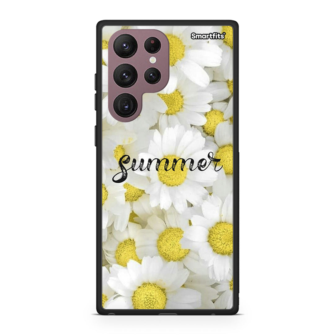 Samsung S22 Ultra Summer Daisies Θήκη από τη Smartfits με σχέδιο στο πίσω μέρος και μαύρο περίβλημα | Smartphone case with colorful back and black bezels by Smartfits