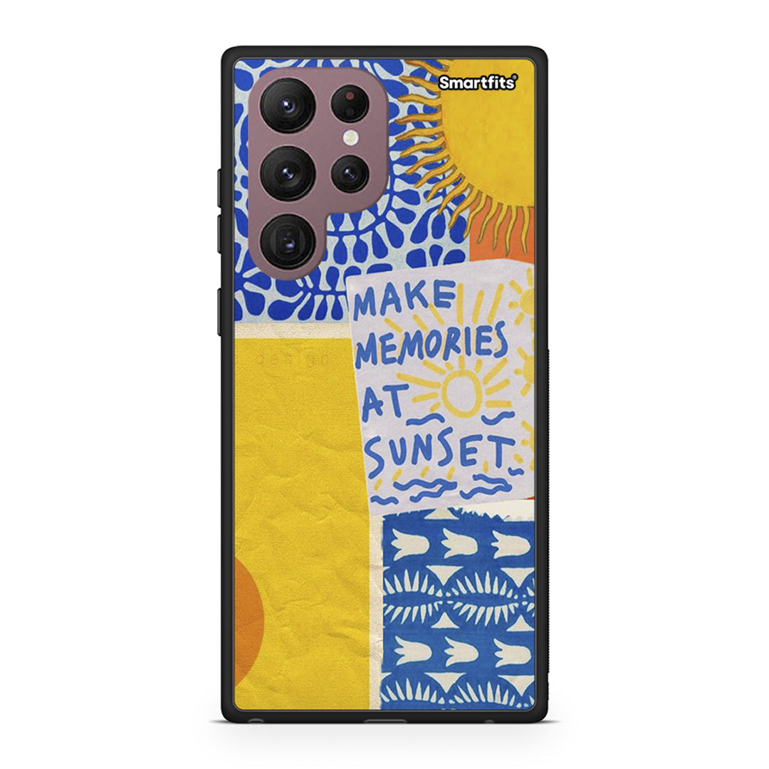 Samsung S22 Ultra Sunset Memories Θήκη από τη Smartfits με σχέδιο στο πίσω μέρος και μαύρο περίβλημα | Smartphone case with colorful back and black bezels by Smartfits