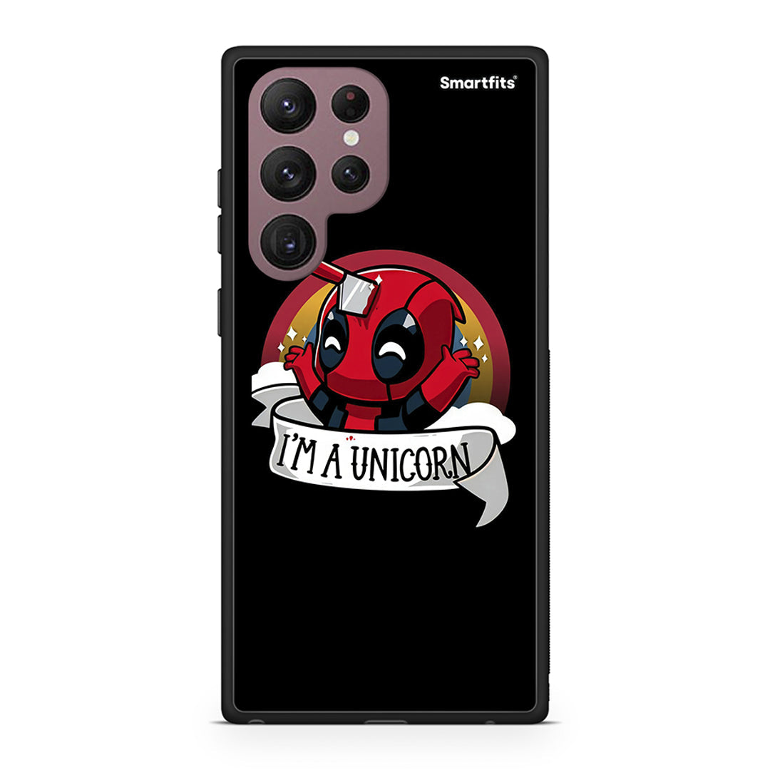 Samsung S22 Ultra Unicorn Deadpool θήκη από τη Smartfits με σχέδιο στο πίσω μέρος και μαύρο περίβλημα | Smartphone case with colorful back and black bezels by Smartfits