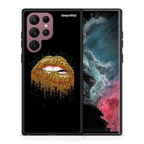 Θήκη Samsung S22 Ultra Golden Valentine από τη Smartfits με σχέδιο στο πίσω μέρος και μαύρο περίβλημα | Samsung S22 Ultra Golden Valentine case with colorful back and black bezels