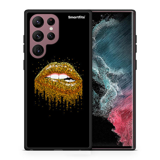 Θήκη Samsung S22 Ultra Golden Valentine από τη Smartfits με σχέδιο στο πίσω μέρος και μαύρο περίβλημα | Samsung S22 Ultra Golden Valentine case with colorful back and black bezels