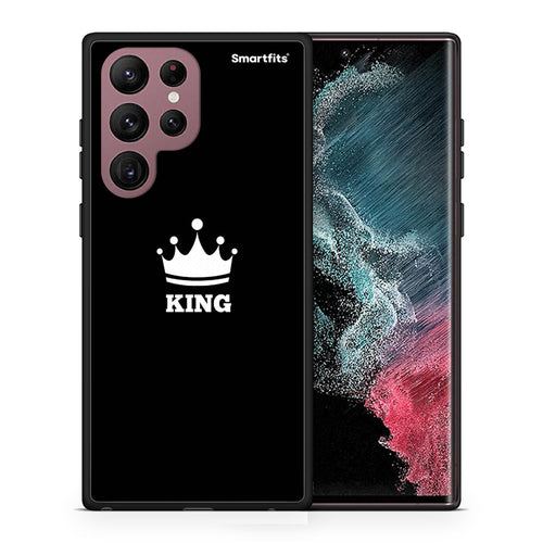Θήκη Samsung S22 Ultra King Valentine από τη Smartfits με σχέδιο στο πίσω μέρος και μαύρο περίβλημα | Samsung S22 Ultra King Valentine case with colorful back and black bezels