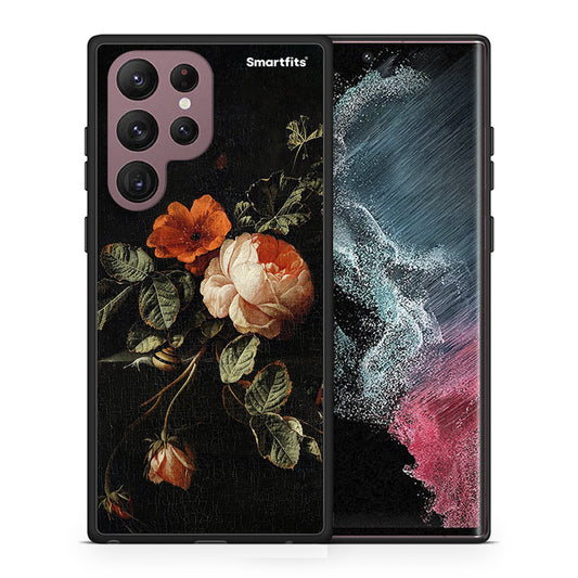 Θήκη Samsung S22 Ultra Vintage Roses από τη Smartfits με σχέδιο στο πίσω μέρος και μαύρο περίβλημα | Samsung S22 Ultra Vintage Roses case with colorful back and black bezels