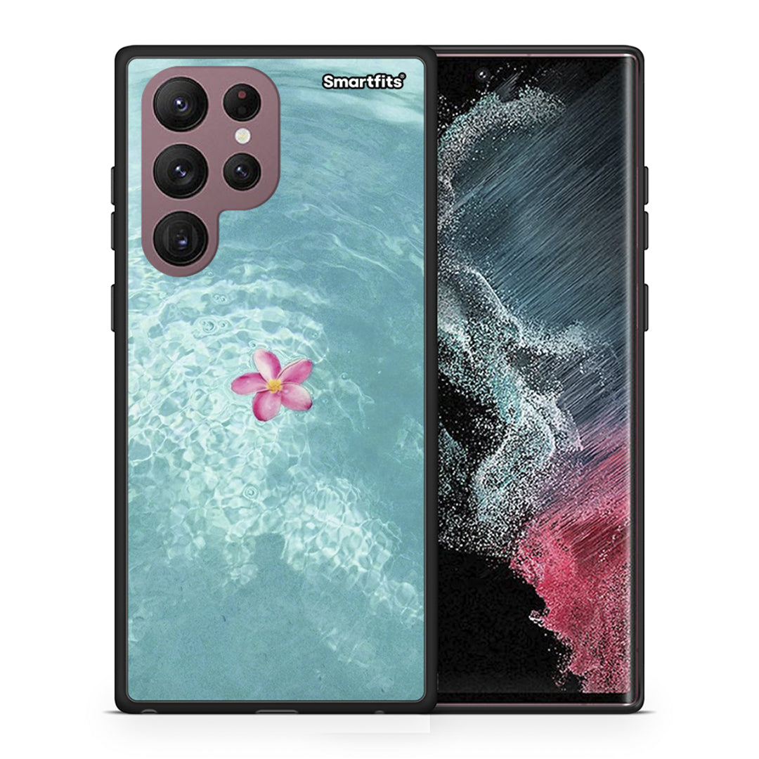 Θήκη Samsung S22 Ultra Water Flower από τη Smartfits με σχέδιο στο πίσω μέρος και μαύρο περίβλημα | Samsung S22 Ultra Water Flower case with colorful back and black bezels