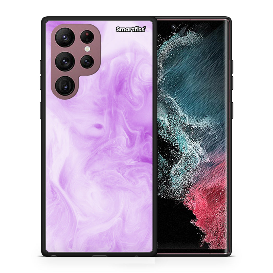Θήκη Samsung S22 Ultra Lavender Watercolor από τη Smartfits με σχέδιο στο πίσω μέρος και μαύρο περίβλημα | Samsung S22 Ultra Lavender Watercolor case with colorful back and black bezels