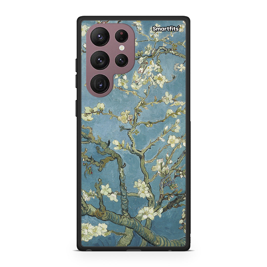 Samsung S22 Ultra White Blossoms θήκη από τη Smartfits με σχέδιο στο πίσω μέρος και μαύρο περίβλημα | Smartphone case with colorful back and black bezels by Smartfits