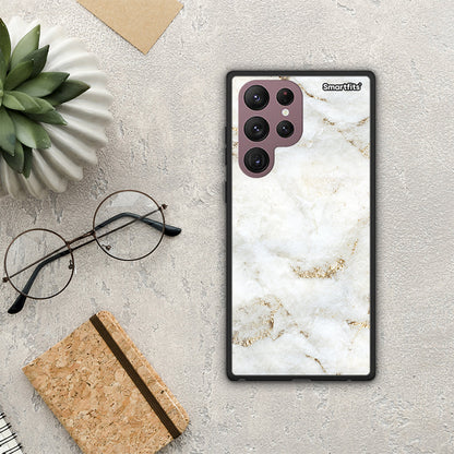 White Gold Marble - Samsung Galaxy S22 Ultra θήκη