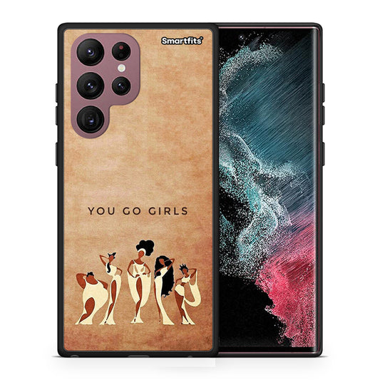 Θήκη Samsung S22 Ultra You Go Girl από τη Smartfits με σχέδιο στο πίσω μέρος και μαύρο περίβλημα | Samsung S22 Ultra You Go Girl case with colorful back and black bezels