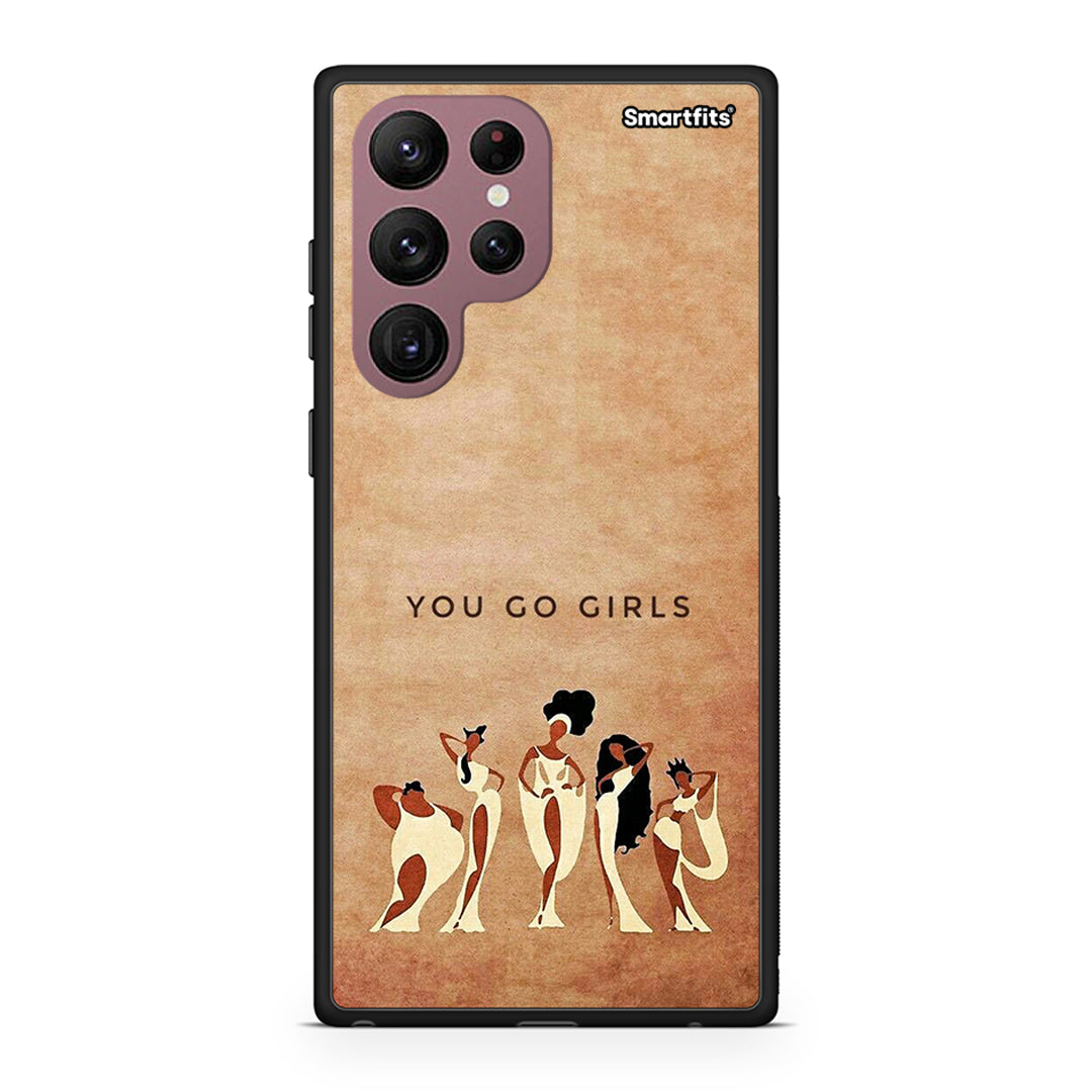 Samsung S22 Ultra You Go Girl θήκη από τη Smartfits με σχέδιο στο πίσω μέρος και μαύρο περίβλημα | Smartphone case with colorful back and black bezels by Smartfits