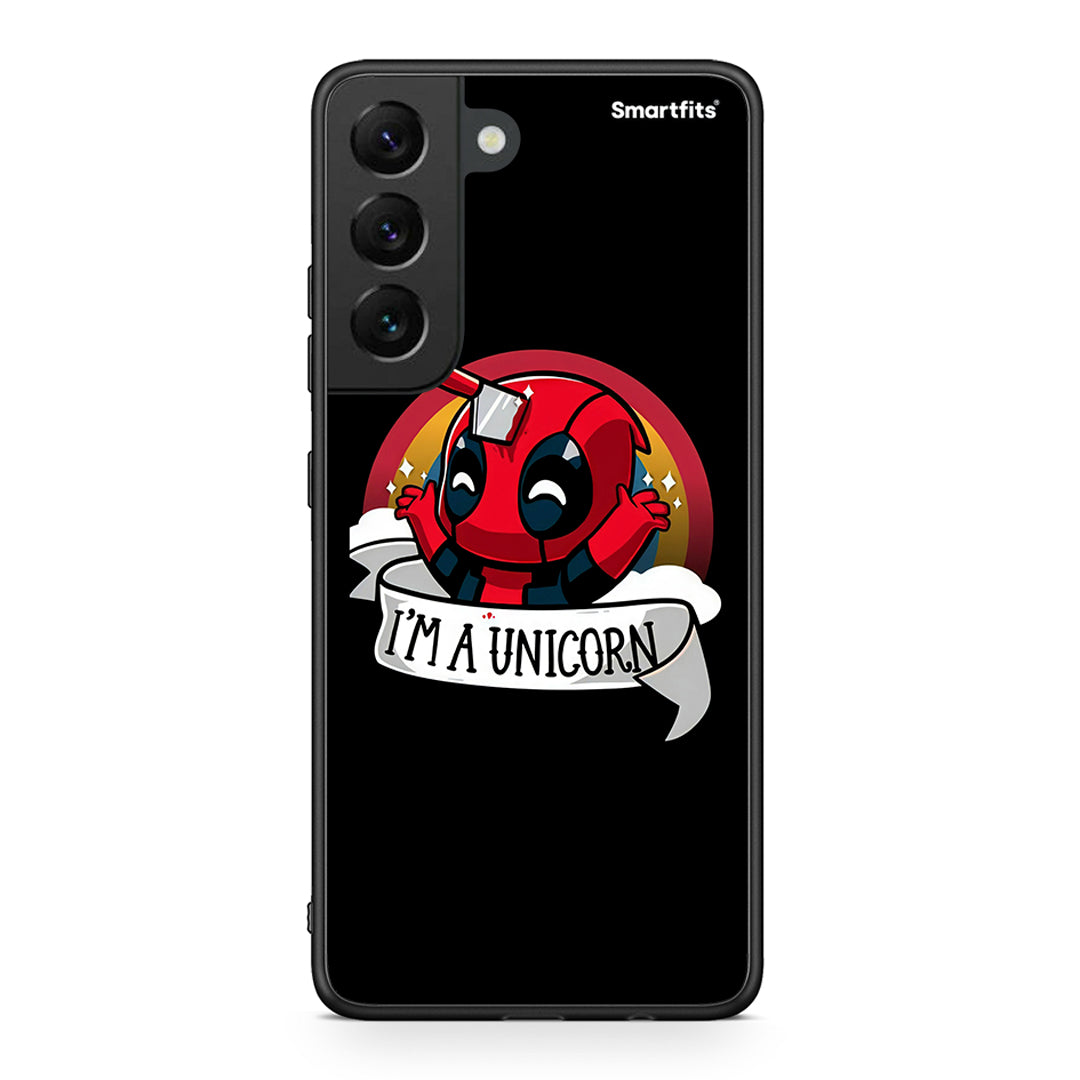 Samsung S22 Unicorn Deadpool θήκη από τη Smartfits με σχέδιο στο πίσω μέρος και μαύρο περίβλημα | Smartphone case with colorful back and black bezels by Smartfits