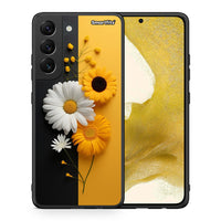 Thumbnail for Θήκη Samsung S22 Yellow Daisies από τη Smartfits με σχέδιο στο πίσω μέρος και μαύρο περίβλημα | Samsung S22 Yellow Daisies case with colorful back and black bezels