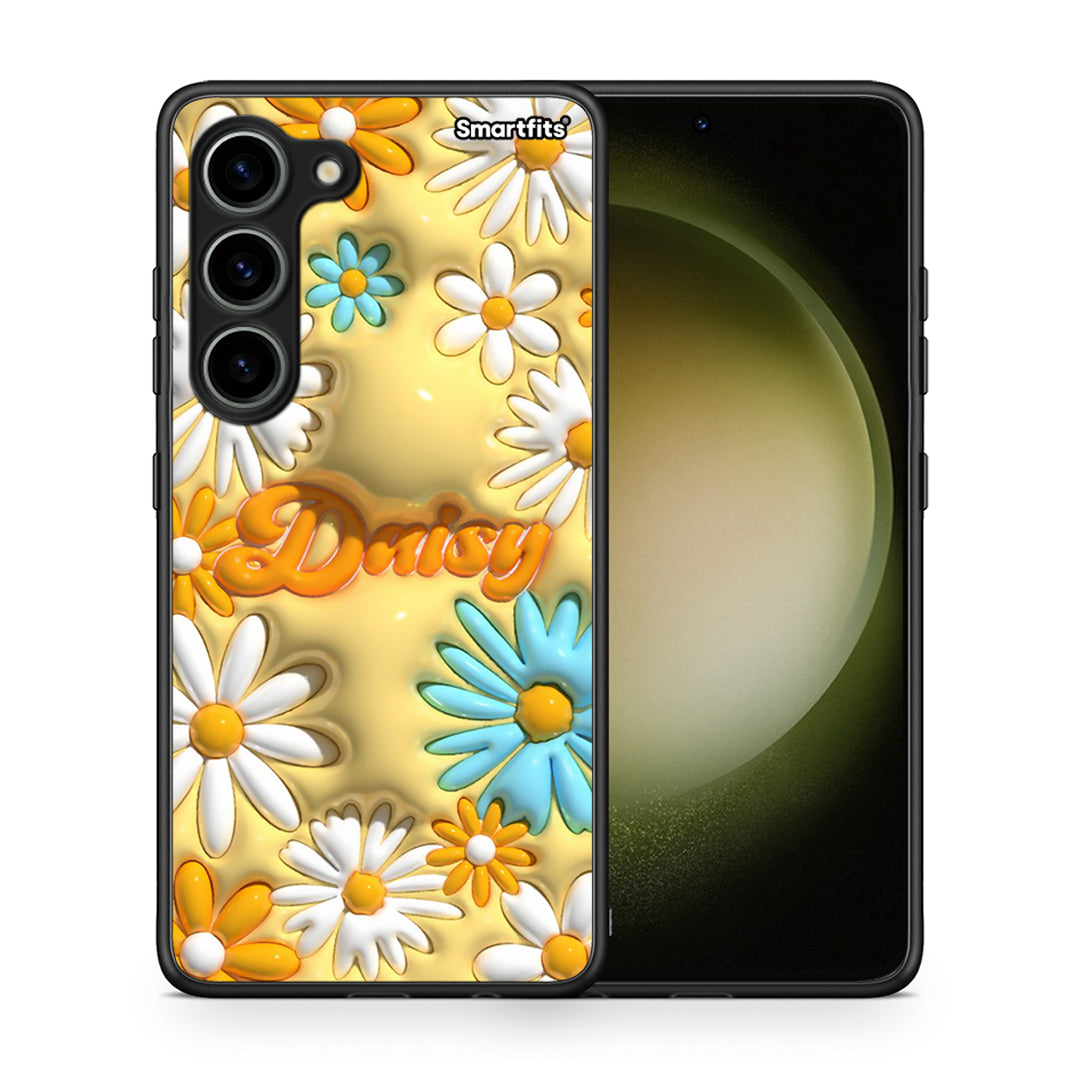Θήκη Samsung Galaxy S23 Bubble Daisies από τη Smartfits με σχέδιο στο πίσω μέρος και μαύρο περίβλημα | Samsung Galaxy S23 Bubble Daisies Case with Colorful Back and Black Bezels