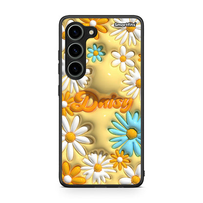Θήκη Samsung Galaxy S23 Bubble Daisies από τη Smartfits με σχέδιο στο πίσω μέρος και μαύρο περίβλημα | Samsung Galaxy S23 Bubble Daisies Case with Colorful Back and Black Bezels