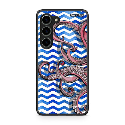Θήκη Samsung Galaxy S23 Chevron Devilfish από τη Smartfits με σχέδιο στο πίσω μέρος και μαύρο περίβλημα | Samsung Galaxy S23 Chevron Devilfish Case with Colorful Back and Black Bezels