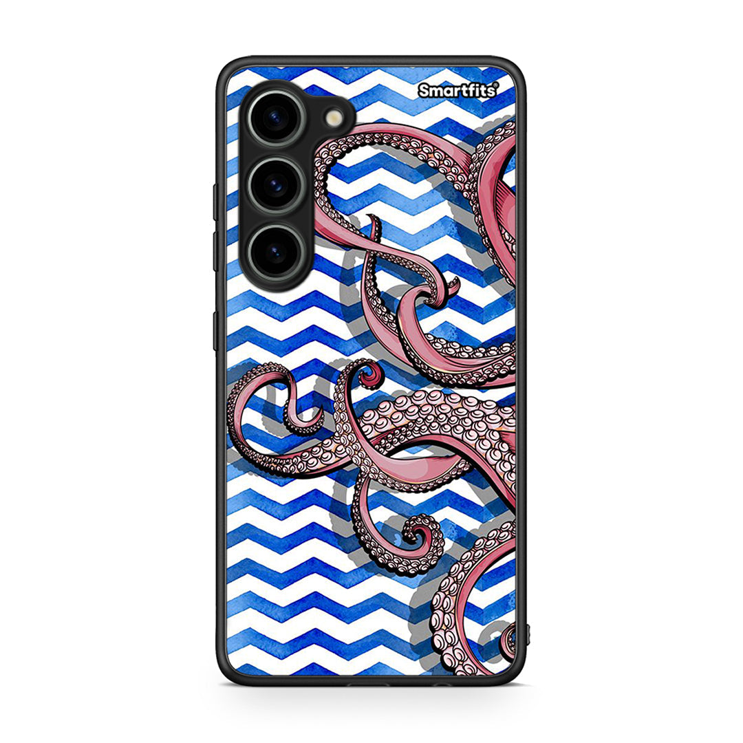 Θήκη Samsung Galaxy S23 Chevron Devilfish από τη Smartfits με σχέδιο στο πίσω μέρος και μαύρο περίβλημα | Samsung Galaxy S23 Chevron Devilfish Case with Colorful Back and Black Bezels