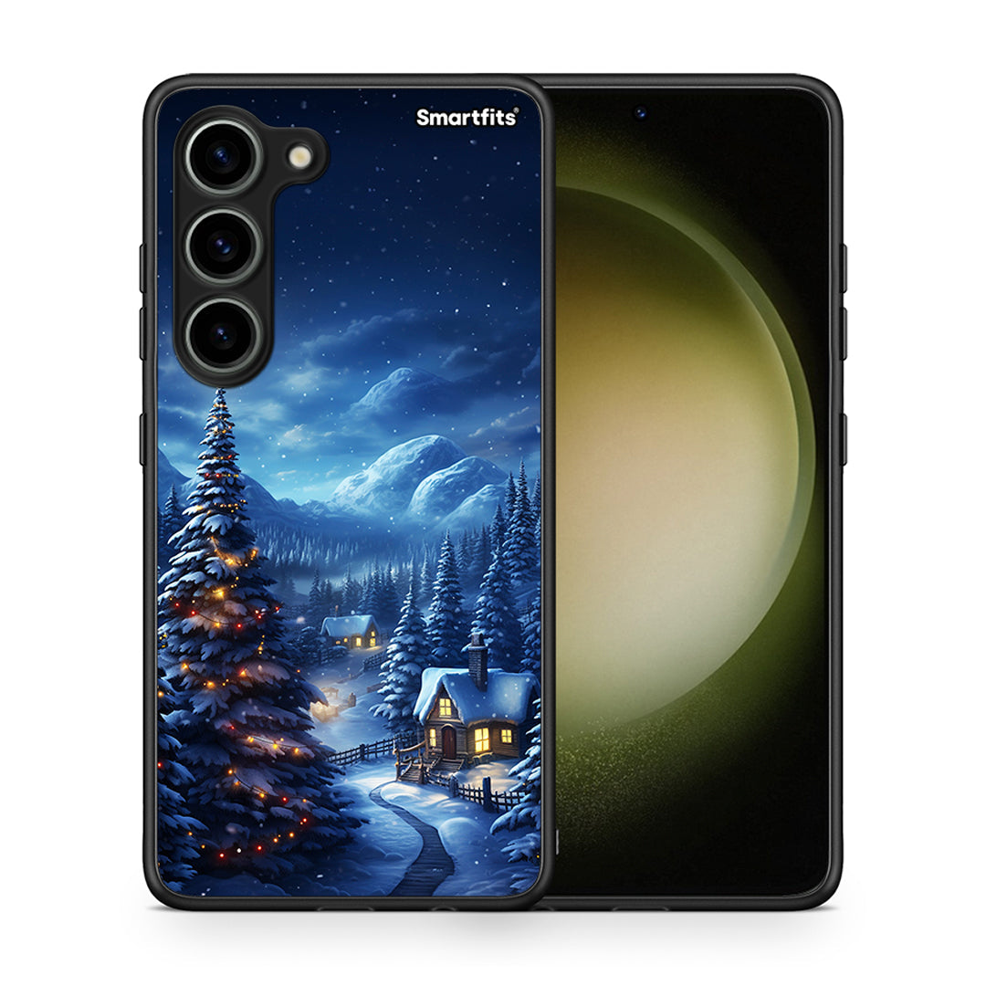 Θήκη Samsung Galaxy S23 Christmas Scenery από τη Smartfits με σχέδιο στο πίσω μέρος και μαύρο περίβλημα | Samsung Galaxy S23 Christmas Scenery Case with Colorful Back and Black Bezels