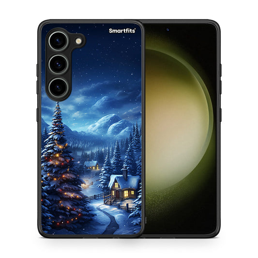 Θήκη Samsung Galaxy S23 Christmas Scenery από τη Smartfits με σχέδιο στο πίσω μέρος και μαύρο περίβλημα | Samsung Galaxy S23 Christmas Scenery Case with Colorful Back and Black Bezels