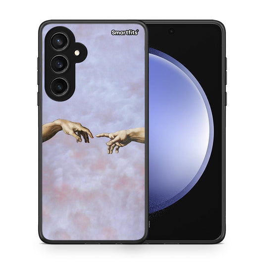 Θήκη Samsung Galaxy S23 FE Adam Hand από τη Smartfits με σχέδιο στο πίσω μέρος και μαύρο περίβλημα | Samsung Galaxy S23 FE Adam Hand case with colorful back and black bezels