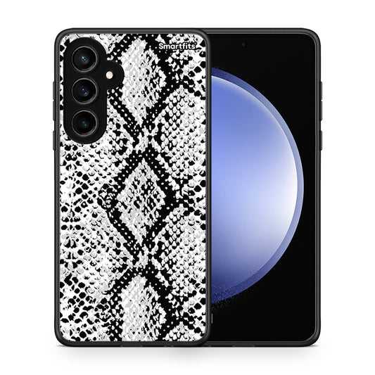 Θήκη Samsung Galaxy S23 FE White Snake Animal από τη Smartfits με σχέδιο στο πίσω μέρος και μαύρο περίβλημα | Samsung Galaxy S23 FE White Snake Animal case with colorful back and black bezels