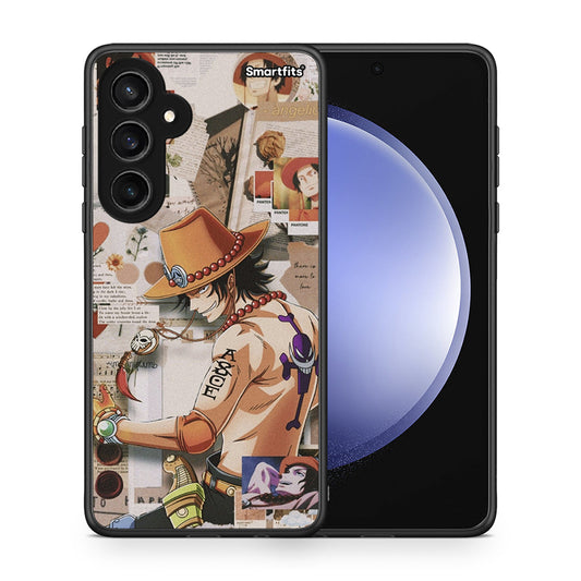 Θήκη Samsung Galaxy S23 FE Anime Collage από τη Smartfits με σχέδιο στο πίσω μέρος και μαύρο περίβλημα | Samsung Galaxy S23 FE Anime Collage case with colorful back and black bezels