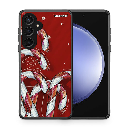 Θήκη Samsung Galaxy S23 FE Candy Cane από τη Smartfits με σχέδιο στο πίσω μέρος και μαύρο περίβλημα | Samsung Galaxy S23 FE Candy Cane case with colorful back and black bezels