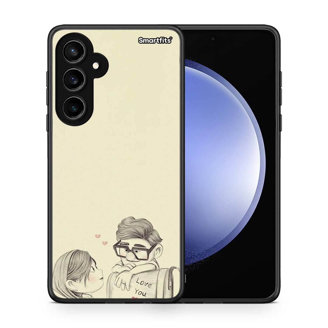 Θήκη Samsung Galaxy S23 FE Carl And Ellie από τη Smartfits με σχέδιο στο πίσω μέρος και μαύρο περίβλημα | Samsung Galaxy S23 FE Carl And Ellie case with colorful back and black bezels