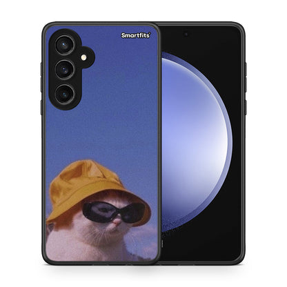 Θήκη Samsung Galaxy S23 FE Cat Diva από τη Smartfits με σχέδιο στο πίσω μέρος και μαύρο περίβλημα | Samsung Galaxy S23 FE Cat Diva case with colorful back and black bezels