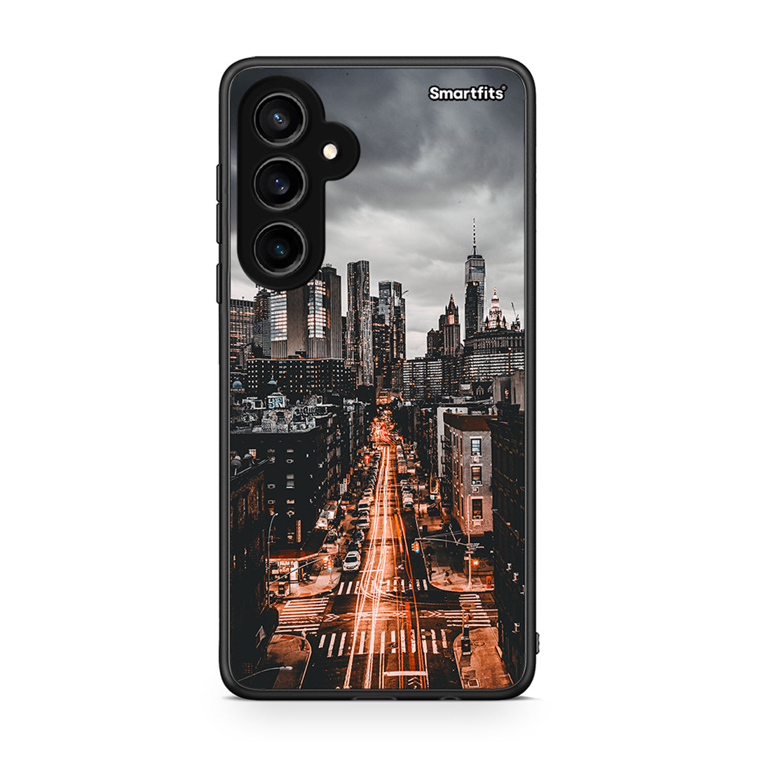 Samsung Galaxy S23 FE City Lights θήκη από τη Smartfits με σχέδιο στο πίσω μέρος και μαύρο περίβλημα | Smartphone case with colorful back and black bezels by Smartfits