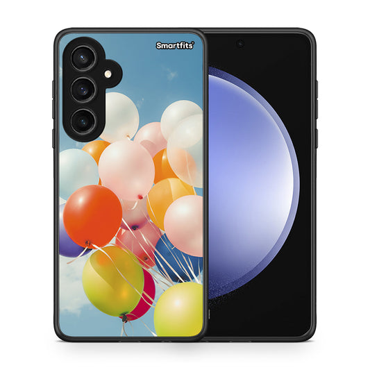 Θήκη Samsung Galaxy S23 FE Colorful Balloons από τη Smartfits με σχέδιο στο πίσω μέρος και μαύρο περίβλημα | Samsung Galaxy S23 FE Colorful Balloons case with colorful back and black bezels