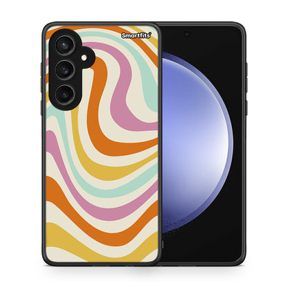 Θήκη Samsung Galaxy S23 FE Colourful Waves από τη Smartfits με σχέδιο στο πίσω μέρος και μαύρο περίβλημα | Samsung Galaxy S23 FE Colourful Waves case with colorful back and black bezels