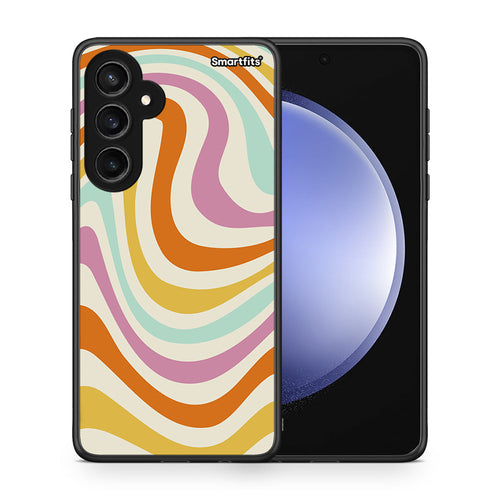 Θήκη Samsung Galaxy S23 FE Colourful Waves από τη Smartfits με σχέδιο στο πίσω μέρος και μαύρο περίβλημα | Samsung Galaxy S23 FE Colourful Waves case with colorful back and black bezels