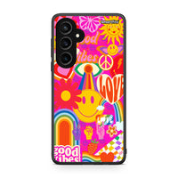 Thumbnail for Samsung Galaxy S23 FE Hippie Love θήκη από τη Smartfits με σχέδιο στο πίσω μέρος και μαύρο περίβλημα | Smartphone case with colorful back and black bezels by Smartfits