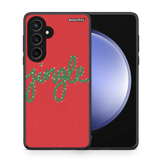 Θήκη Samsung Galaxy S23 FE Jingle Xmas από τη Smartfits με σχέδιο στο πίσω μέρος και μαύρο περίβλημα | Samsung Galaxy S23 FE Jingle Xmas case with colorful back and black bezels