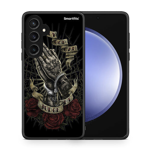 Θήκη Samsung Galaxy S23 FE Judge By God από τη Smartfits με σχέδιο στο πίσω μέρος και μαύρο περίβλημα | Samsung Galaxy S23 FE Judge By God case with colorful back and black bezels