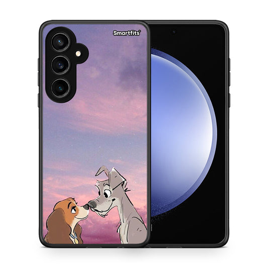 Θήκη Samsung Galaxy S23 FE Lady And Tramp από τη Smartfits με σχέδιο στο πίσω μέρος και μαύρο περίβλημα | Samsung Galaxy S23 FE Lady And Tramp case with colorful back and black bezels