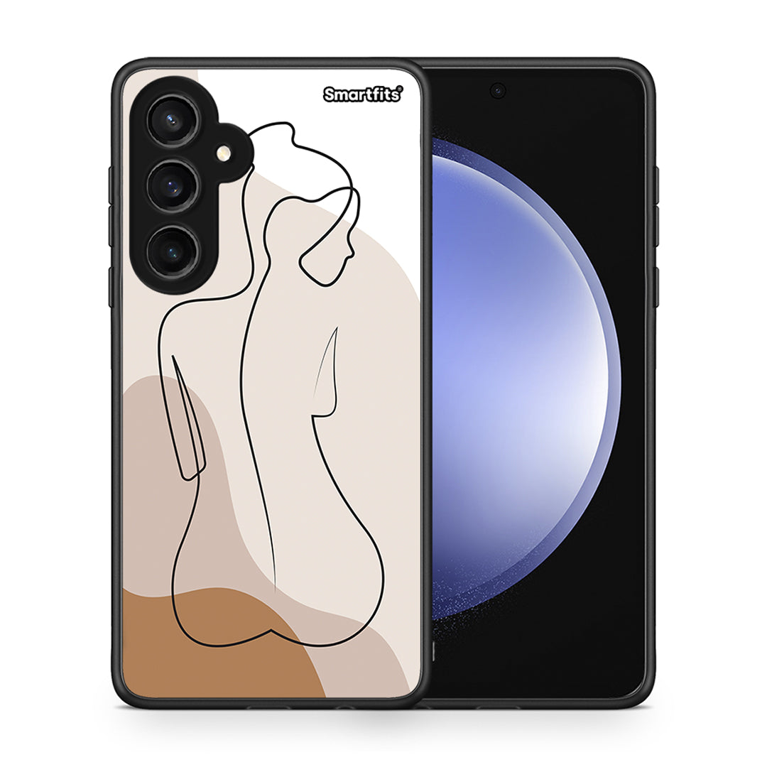 Θήκη Samsung Galaxy S23 FE LineArt Woman από τη Smartfits με σχέδιο στο πίσω μέρος και μαύρο περίβλημα | Samsung Galaxy S23 FE LineArt Woman case with colorful back and black bezels