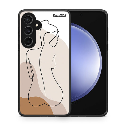 Θήκη Samsung Galaxy S23 FE LineArt Woman από τη Smartfits με σχέδιο στο πίσω μέρος και μαύρο περίβλημα | Samsung Galaxy S23 FE LineArt Woman case with colorful back and black bezels