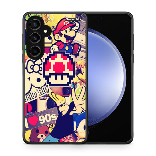 Θήκη Samsung Galaxy S23 FE Love The 90s από τη Smartfits με σχέδιο στο πίσω μέρος και μαύρο περίβλημα | Samsung Galaxy S23 FE Love The 90s case with colorful back and black bezels