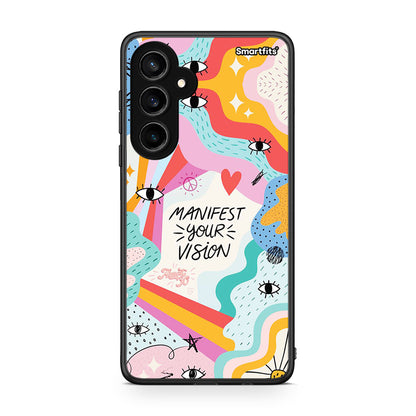 Samsung Galaxy S23 FE Manifest Your Vision θήκη από τη Smartfits με σχέδιο στο πίσω μέρος και μαύρο περίβλημα | Smartphone case with colorful back and black bezels by Smartfits