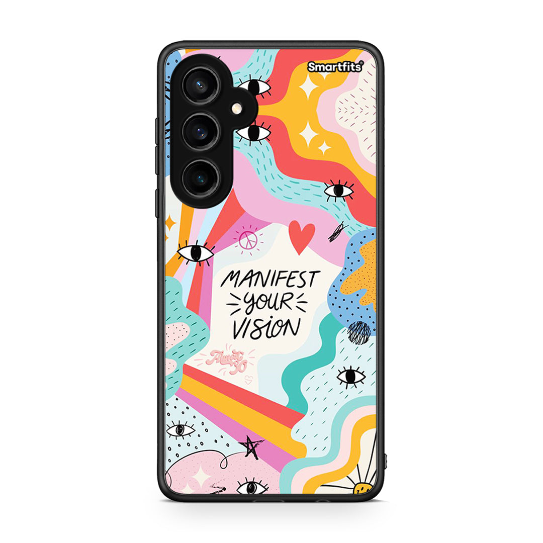 Samsung Galaxy S23 FE Manifest Your Vision θήκη από τη Smartfits με σχέδιο στο πίσω μέρος και μαύρο περίβλημα | Smartphone case with colorful back and black bezels by Smartfits