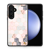 Thumbnail for Θήκη Samsung Galaxy S23 FE Hexagon Pink Marble από τη Smartfits με σχέδιο στο πίσω μέρος και μαύρο περίβλημα | Samsung Galaxy S23 FE Hexagon Pink Marble case with colorful back and black bezels